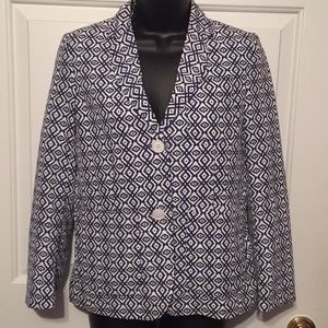 Joe Fresh blue & white lined blazer/ jacket